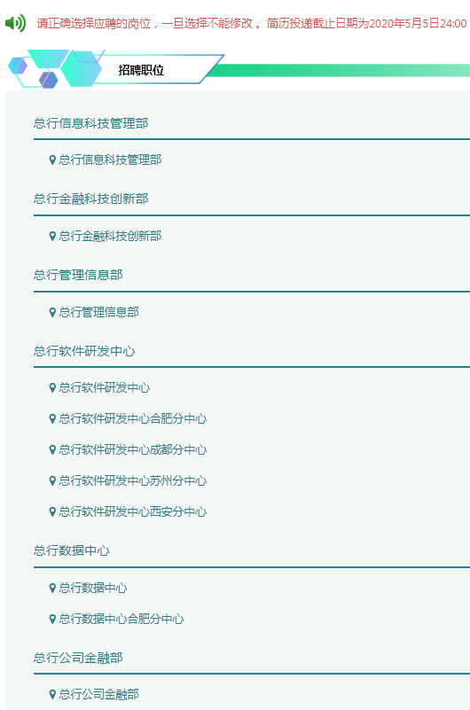 招聘職位